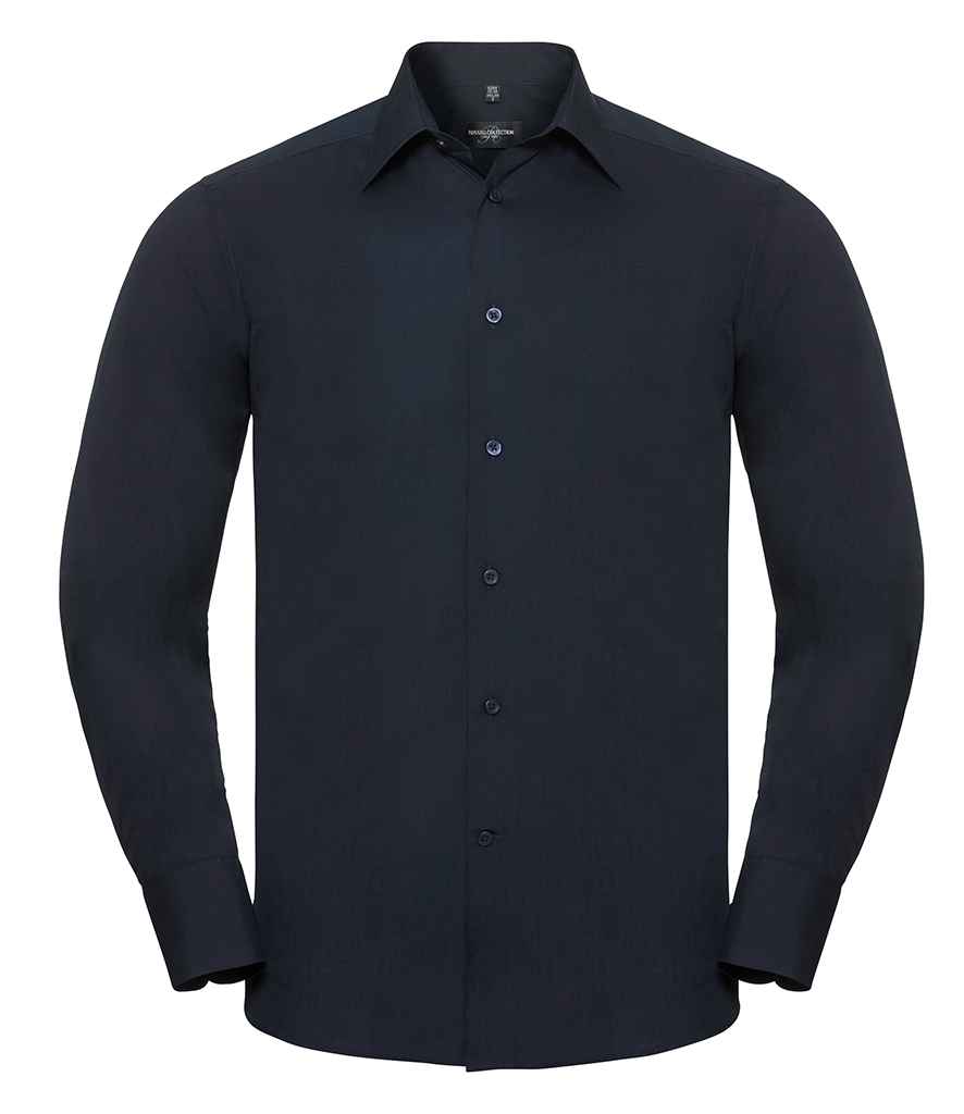 Russell Athletic Collection Long Sleeve Tailored Poplin Shirt 924M - French Navy