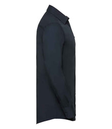 Russell Athletic Collection Long Sleeve Tailored Poplin Shirt 924M - 924M French Navy Side