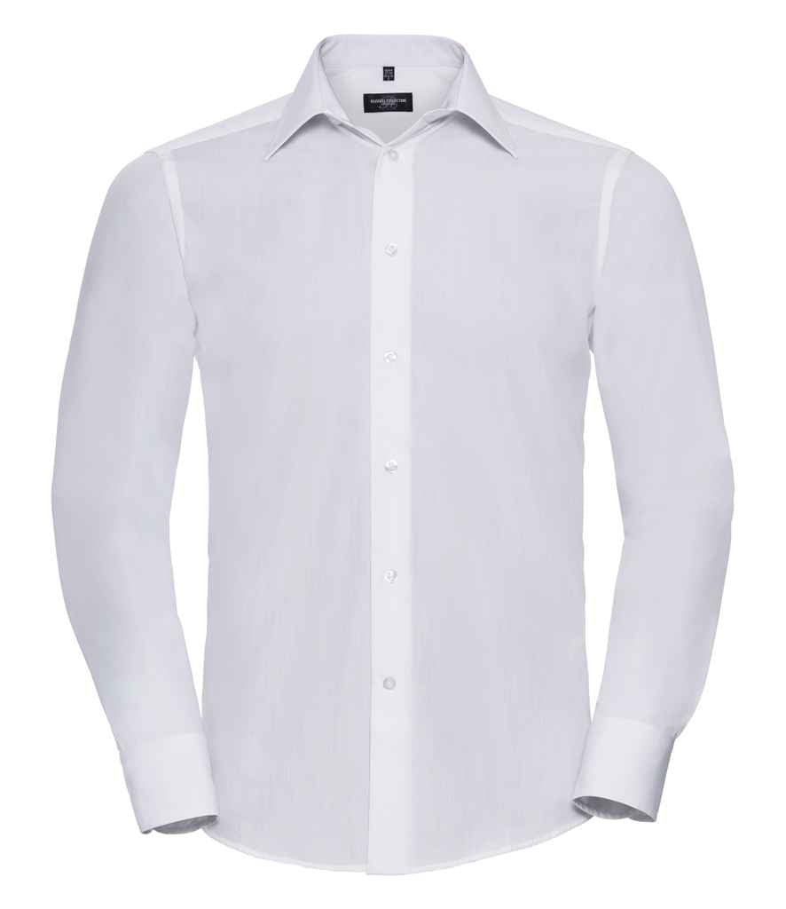 Russell Athletic Collection Long Sleeve Tailored Poplin Shirt 924M - White