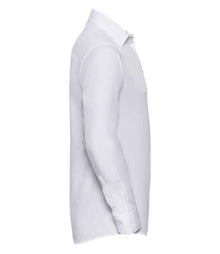 Russell Athletic Collection Long Sleeve Tailored Poplin Shirt 924M - 924M White Side