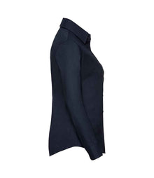 Russell Athletic Collection Ladies Long Sleeve Easy Care Oxford Shirt 932F - 932F Bright Navy Side