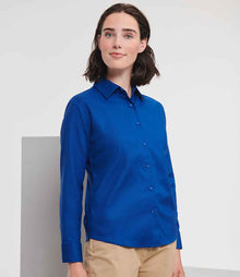 Russell Athletic Collection Ladies Long Sleeve Easy Care Oxford Shirt 932F - 932F Bright Royal Model