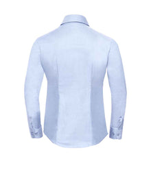 Russell Athletic Collection Ladies Long Sleeve Easy Care Oxford Shirt 932F - 932F Oxford Blue Back