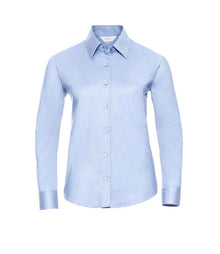 Russell Athletic Collection Ladies Long Sleeve Easy Care Oxford Shirt 932F - Oxford Blue