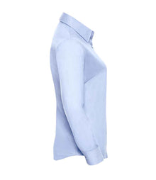 Russell Athletic Collection Ladies Long Sleeve Easy Care Oxford Shirt 932F - 932F Oxford Blue Side