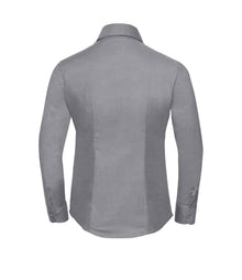 Russell Athletic Collection Ladies Long Sleeve Easy Care Oxford Shirt 932F - 932F Silver Back