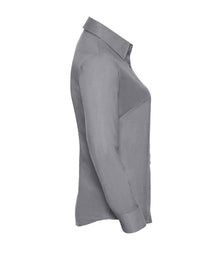 Russell Athletic Collection Ladies Long Sleeve Easy Care Oxford Shirt 932F - 932F Silver Side