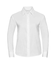Russell Athletic Collection Ladies Long Sleeve Easy Care Oxford Shirt 932F - White
