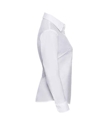 Russell Athletic Collection Ladies Long Sleeve Easy Care Oxford Shirt 932F - 932F White Side