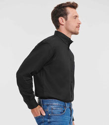 Russell Athletic Collection Long Sleeve Easy Care Oxford Shirt 932M - 932M Black Model