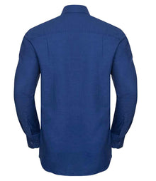Russell Athletic Collection Long Sleeve Easy Care Oxford Shirt 932M - 932M Bright Royal Back