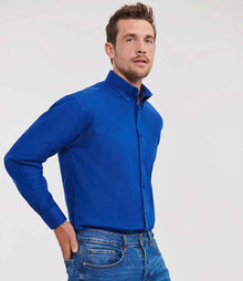 Russell Athletic Collection Long Sleeve Easy Care Oxford Shirt 932M - 932M Bright Royal Model