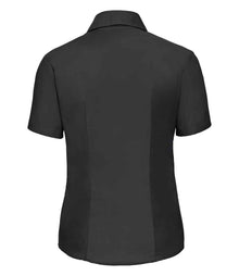 Russell Athletic Collection Ladies Short Sleeve Easy Care Oxford Shirt 933F - 933F Black Back