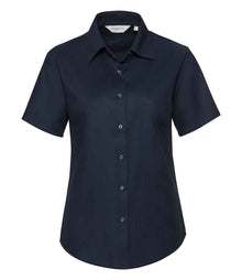 Russell Athletic Collection Ladies Short Sleeve Easy Care Oxford Shirt 933F - Bright Navy