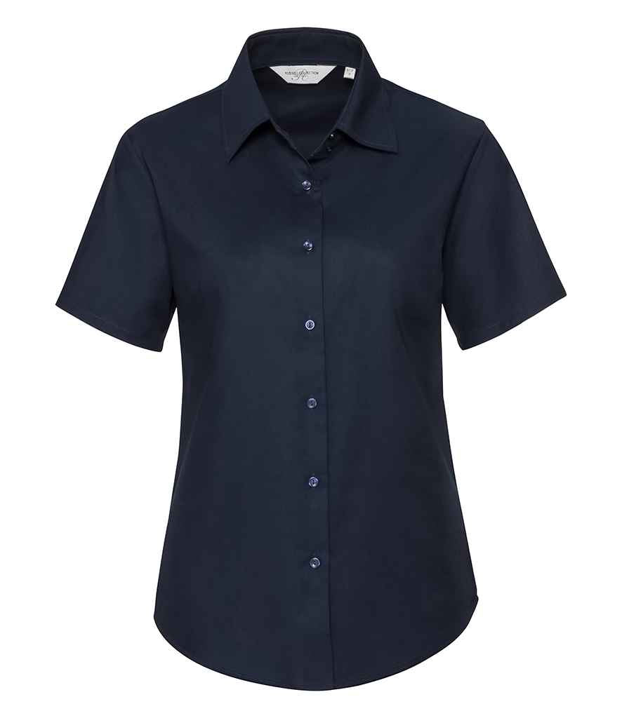 Russell Athletic Collection Ladies Short Sleeve Easy Care Oxford Shirt 933F - Bright Navy