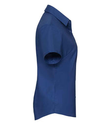 Russell Athletic Collection Ladies Short Sleeve Easy Care Oxford Shirt 933F - 933F Bright Royal Side