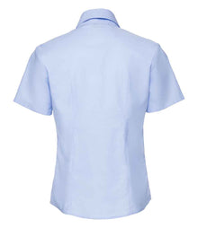 Russell Athletic Collection Ladies Short Sleeve Easy Care Oxford Shirt 933F - 933F Oxford Blue Back
