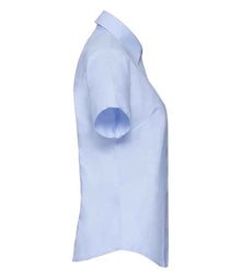 Russell Athletic Collection Ladies Short Sleeve Easy Care Oxford Shirt 933F - 933F Oxford Blue Side