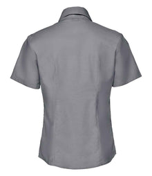 Russell Athletic Collection Ladies Short Sleeve Easy Care Oxford Shirt 933F - 933F Silver Back