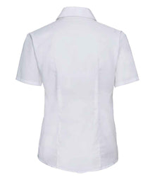 Russell Athletic Collection Ladies Short Sleeve Easy Care Oxford Shirt 933F - 933F White Back