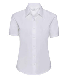 Russell Athletic Collection Ladies Short Sleeve Easy Care Oxford Shirt 933F - White