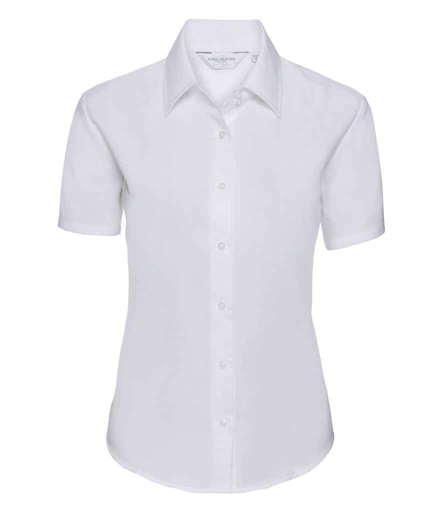 Russell Athletic Collection Ladies Short Sleeve Easy Care Oxford Shirt 933F - White