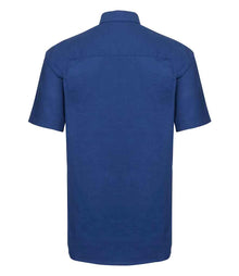 Russell Athletic Collection Short Sleeve Easy Care Oxford Shirt 933M - 933M Bright Royal Back