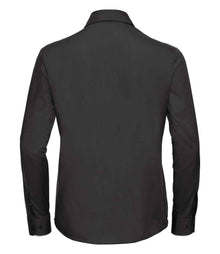 Russell Athletic Collection Ladies Long Sleeve Easy Care Poplin Shirt 934F - 934F Black Back