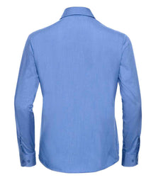 Russell Athletic Collection Ladies Long Sleeve Easy Care Poplin Shirt 934F - 934F Corporate Blue Back