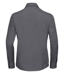 Russell Athletic Collection Ladies Long Sleeve Easy Care Poplin Shirt 934F - 934F Convoy Grey Back