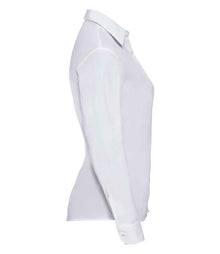Russell Athletic Collection Ladies Long Sleeve Easy Care Poplin Shirt 934F - 934F White Side