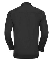 Russell Athletic Collection Long Sleeve Easy Care Poplin Shirt 934M - 934M Black Back