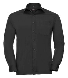 Russell Athletic Collection Long Sleeve Easy Care Poplin Shirt 934M - Black