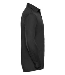 Russell Athletic Collection Long Sleeve Easy Care Poplin Shirt 934M - 934M Black Side