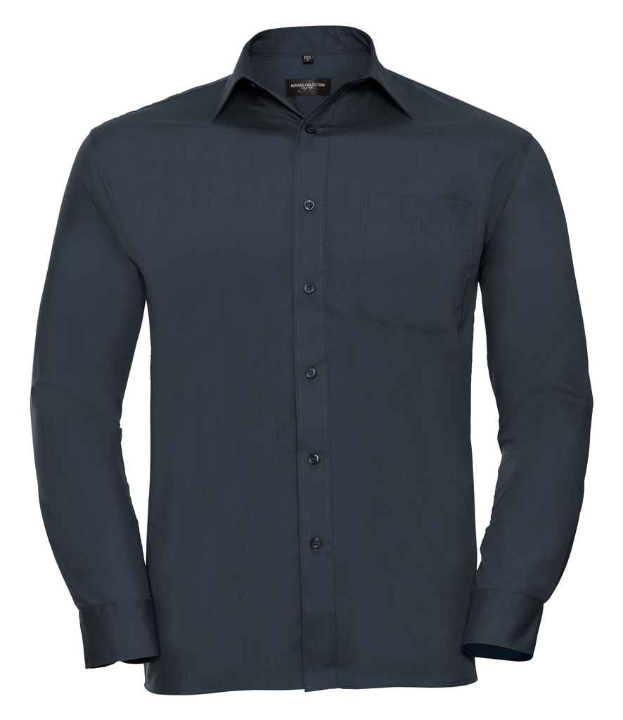 Russell Athletic Collection Long Sleeve Easy Care Poplin Shirt 934M - French Navy