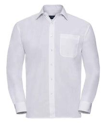 Russell Athletic Collection Long Sleeve Easy Care Poplin Shirt 934M - White