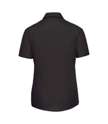 Russell Athletic Collection Ladies Short Sleeve Easy Care Poplin Shirt 935F - 935F Black Back