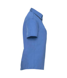Russell Athletic Collection Ladies Short Sleeve Easy Care Poplin Shirt 935F - 935F Corporate Blue Side