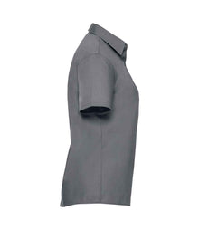 Russell Athletic Collection Ladies Short Sleeve Easy Care Poplin Shirt 935F - 935F Convoy Grey Side