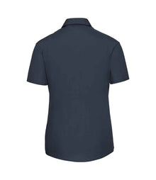 Russell Athletic Collection Ladies Short Sleeve Easy Care Poplin Shirt 935F - 935F French Navy Back