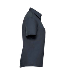 Russell Athletic Collection Ladies Short Sleeve Easy Care Poplin Shirt 935F - 935F French Navy Side