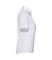Russell Athletic Collection Ladies Short Sleeve Easy Care Poplin Shirt 935F - 935F White Side