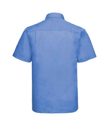 Russell Athletic Collection Short Sleeve Easy Care Poplin Shirt 935M - 935M Corporate Blue Back