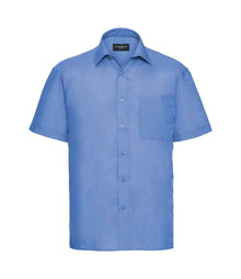 Russell Athletic Collection Short Sleeve Easy Care Poplin Shirt 935M - Corporate Blue