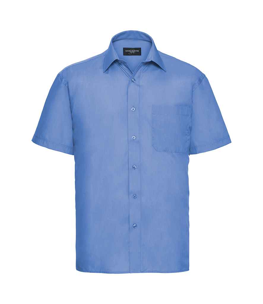 Russell Athletic Collection Short Sleeve Easy Care Poplin Shirt 935M - Corporate Blue