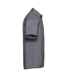 Russell Athletic Collection Short Sleeve Easy Care Poplin Shirt 935M - 935M Convoy Grey Side