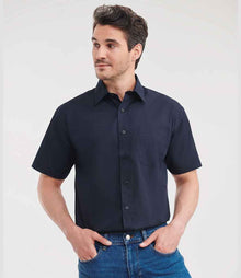 Russell Athletic Collection Short Sleeve Easy Care Poplin Shirt 935M - 935M French Navy Model