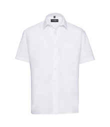 Russell Athletic Collection Short Sleeve Easy Care Poplin Shirt 935M - White