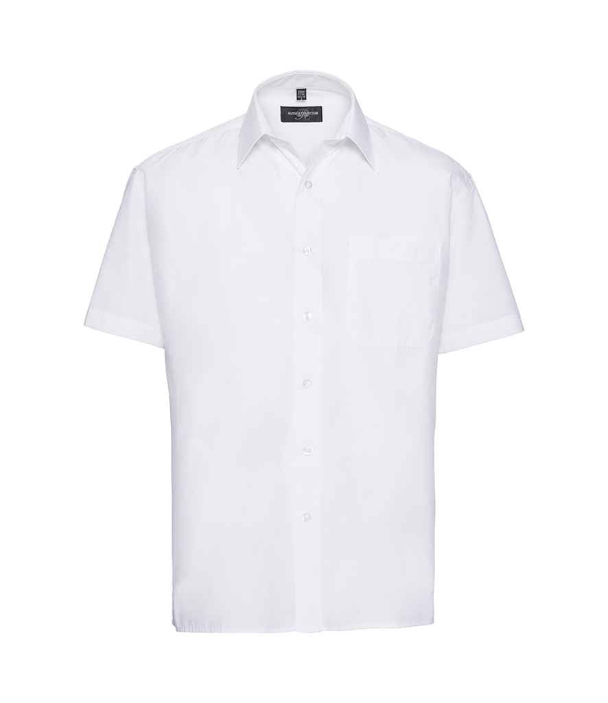 Russell Athletic Collection Short Sleeve Easy Care Poplin Shirt 935M - White