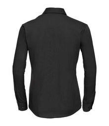 Russell Athletic Collection Ladies Long Sleeve Easy Care Cotton Poplin Shirt 936F - 936F Black Back